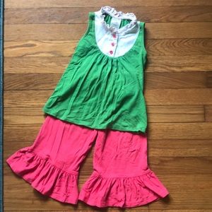 Persnickety girls 3T top and ruffle pants set